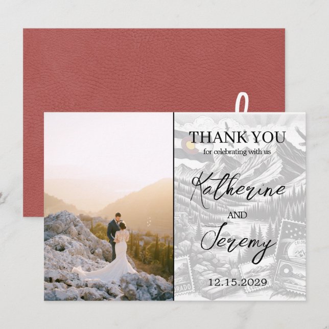 Light Burgundy Colorado Passport Danke Karte (Vorne/Hinten)
