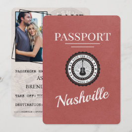 Light Burgundy Nashville Passport Save the Date
