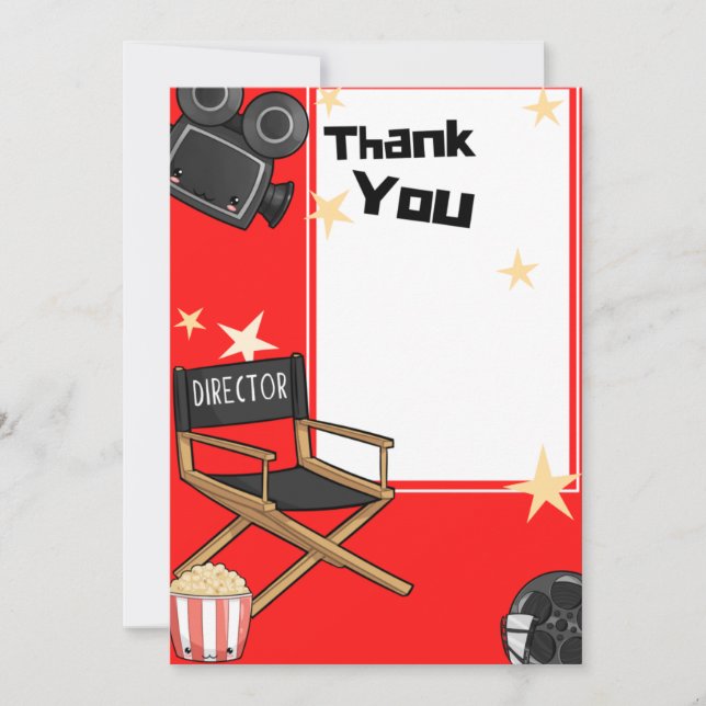 Light Camera Action Danke Card Einladung (Vorderseite)