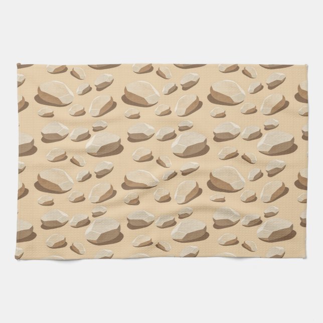 Light colored pebbles scattered on sand geschirrtuch (Horizontal)