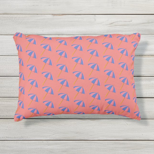 Light Coral Beach Umbrella Accent Kissen (Vorderseite)