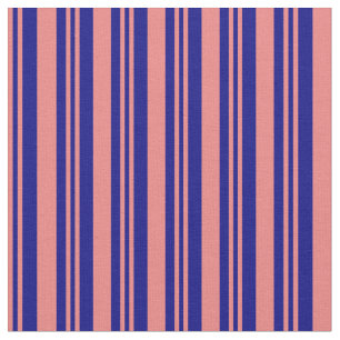 Light Coral & Blue Coloes Lined Pattern Stoff