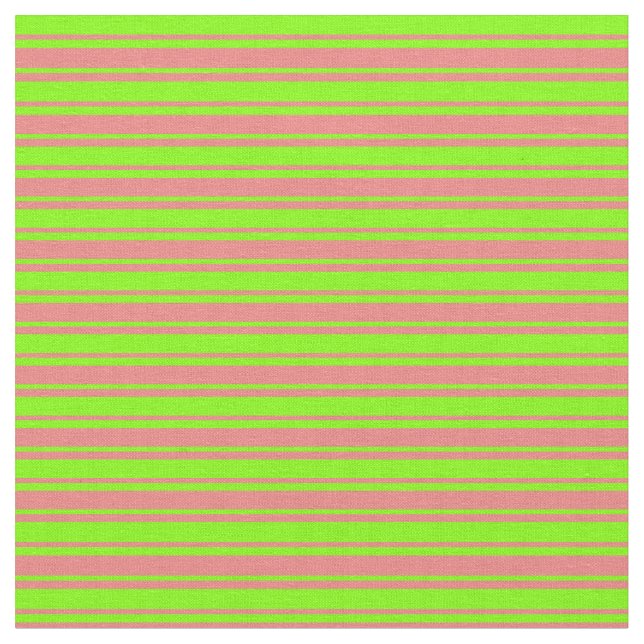Light Coral & Chartreuse Farblinien Stoff (Nahaufnahme)