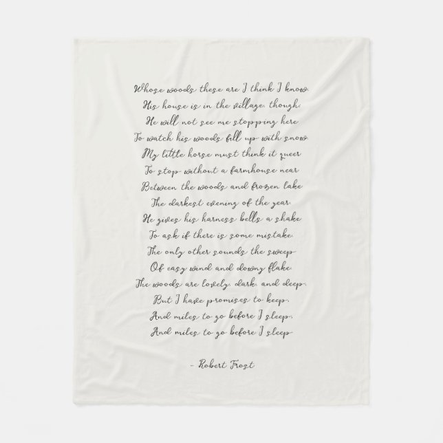 Light Cream Custom Poem Song Lyric Quote  Fleecedecke (Vorderseite)