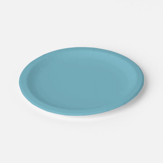 Light cyan hex code 6FBACD Party Plate Pappteller (Schrägansicht)