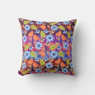Light Dark Blue White Green Floral Art Weihnachten Kissen