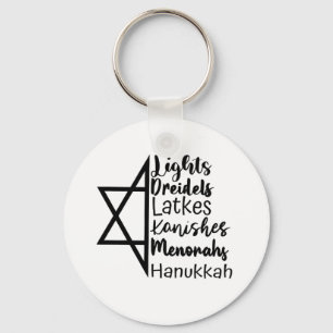 Light Dreidel Latke Kanish Menorah Hanukkah Schlüsselanhänger