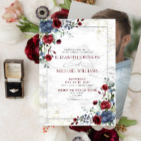 Light Dusty Blue Burgundy Foto Wedding