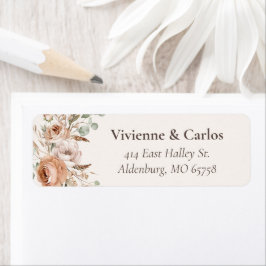 Light Earth Tone Floral Rustic Boho Rücksendeadres