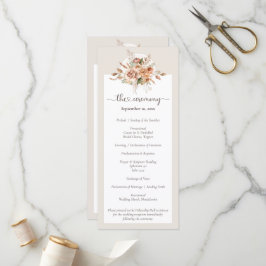 Light Earth Tone Floral Rustic Boho Wedding Party Programm