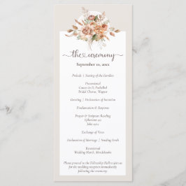 Light Earth Tone Floral Rustic Boho Wedding Party Programm