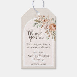 Light Earth Tone Floral Rustic Wedding Vielen Dank Geschenkanhänger