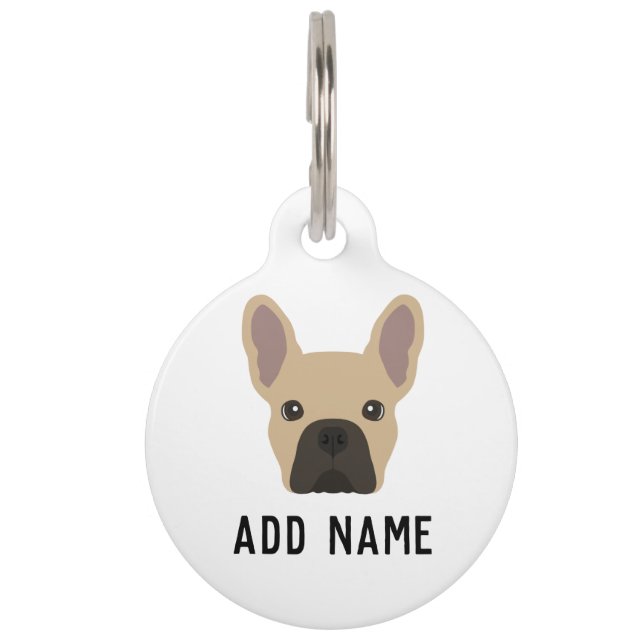Light Fawn French Bulldog Haustiermarke (Vorderseite)