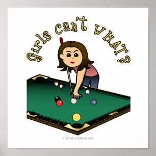 Light Female Billiard Player Poster