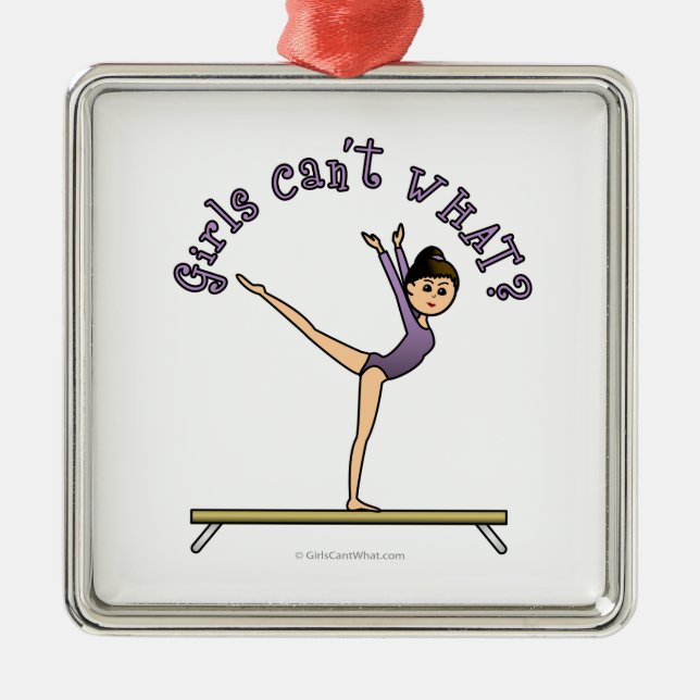 Light Female Gymnastin Ornament Aus Metall (Vorne)