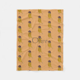 Light Funny Little Bird Muster Fleece Blanket