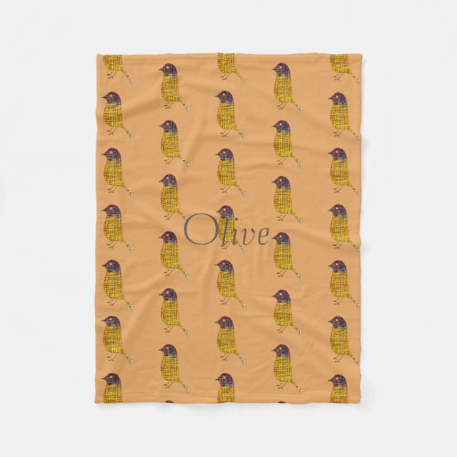Light Funny Little Bird Muster Fleece Blanket (Vorderseite)