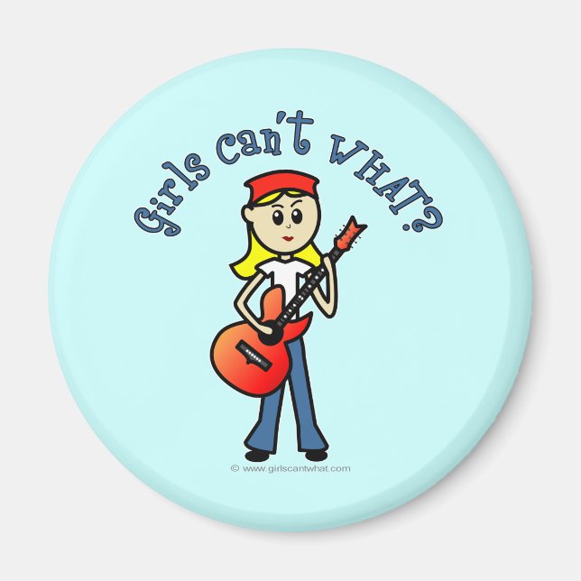 Light Girl Guitar Player Magnet (Vorne)
