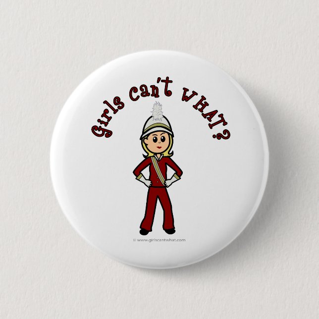 Light Girl in Red Marching Band Uniform Button (Vorderseite)