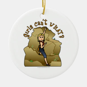 Light Girl Rock Climber Keramik Ornament