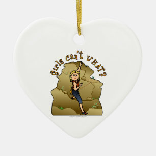 Light Girl Rock Climber Keramikornament