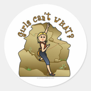 Light Girl Rock Climber Runder Aufkleber