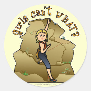 Light Girl Rock Climber Runder Aufkleber