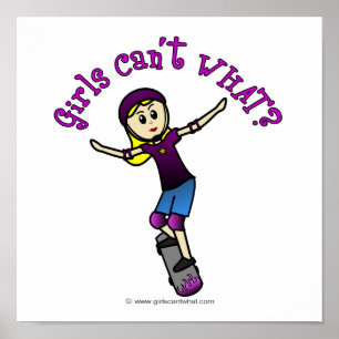 Light Girl Skater mit Helm Poster