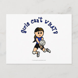 Light Girls Volleyball in Blue Uniform Postkarte