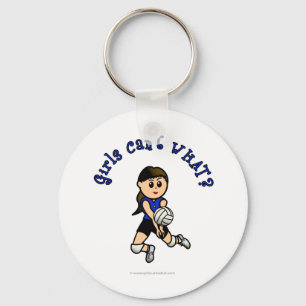 Light Girls Volleyball in Blue Uniform Schlüsselanhänger