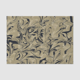 Light Gold & Black Elegant Glam Marmorschlauch Seidenpapier