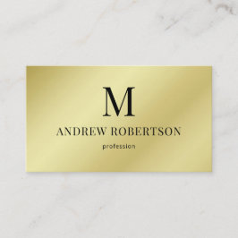 Light Gold Imitate Metallic QR Code Monogram Visitenkarte