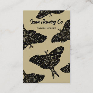 Light Gold Mystical Luna Modem Blank Business Card Visitenkarte