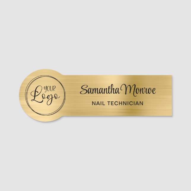 Light Gold Ombre Folien Ihr Business-Logo Namensschild (Vorderseite)