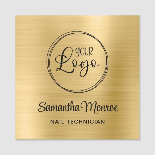 Light Gold Ombre Ihr Business Logo hier Namensschild (Vorderseite)