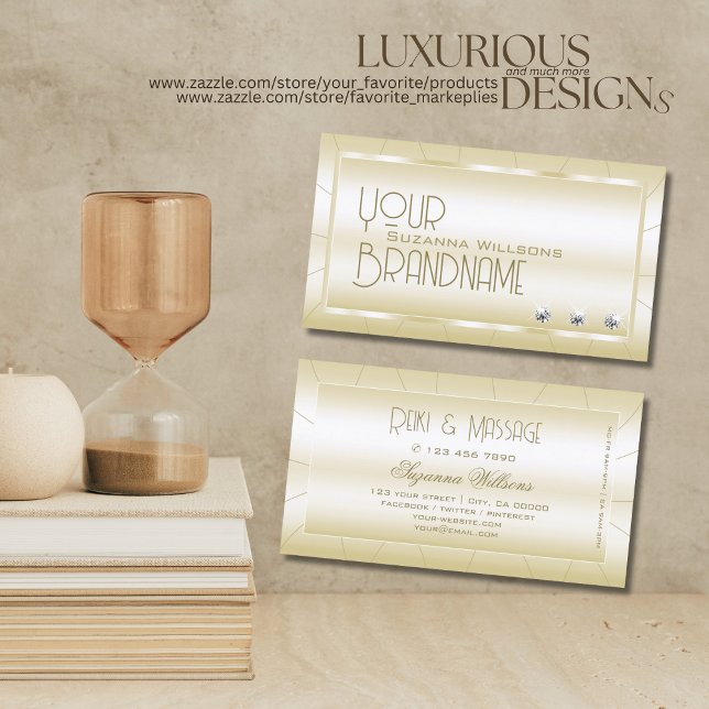 Light Golden mit Diamonds Luxus und Beruflich Visitenkarte (Von Creator hochgeladen)