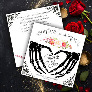 Light Gothic Skeleton Hands Hochzeit Dankeschön Ka Einladung