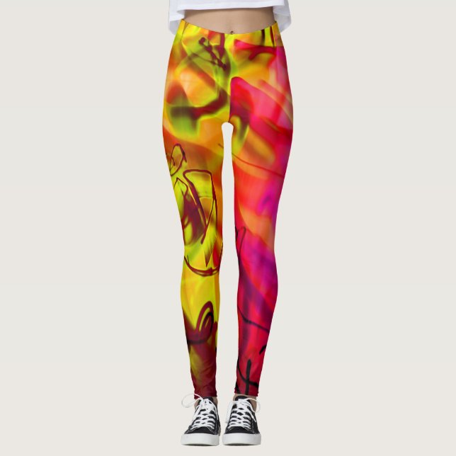 Light Graffiti Urban Graphic Art modern abstrakt Leggings (Vorderseite)