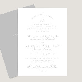 Light Gray | Classic Calligraphy Wedding Einladung