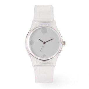 Light Gray Clear Stilvoll mit 3D Hole Hour Markers Armbanduhr