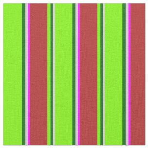Light Gray, Dark Green, Green, Red und Fuchsia Stoff