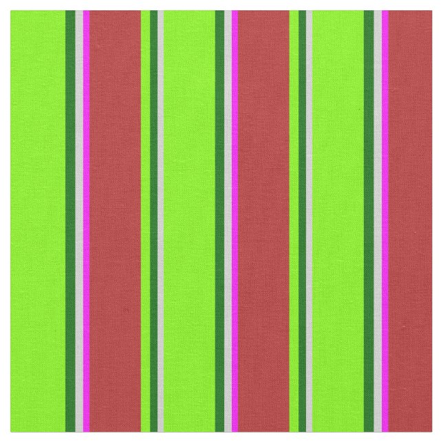 Light Gray, Dark Green, Green, Red und Fuchsia Stoff (Nahaufnahme)