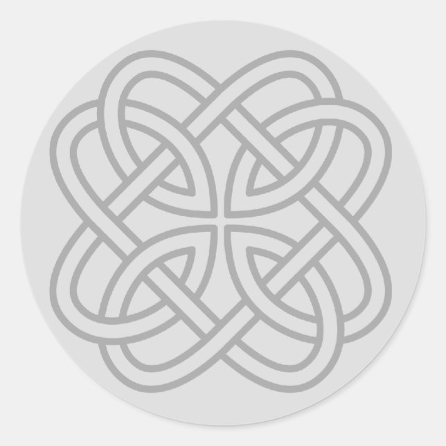 Light Gray Irish Celtic Liebe Knot Umschlag Aufkle Runder Aufkleber (Vorderseite)