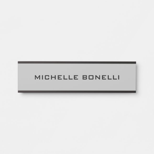 Light Gray Minimalistisch Schlicht Legible Modern Türschild (Vorderseite )