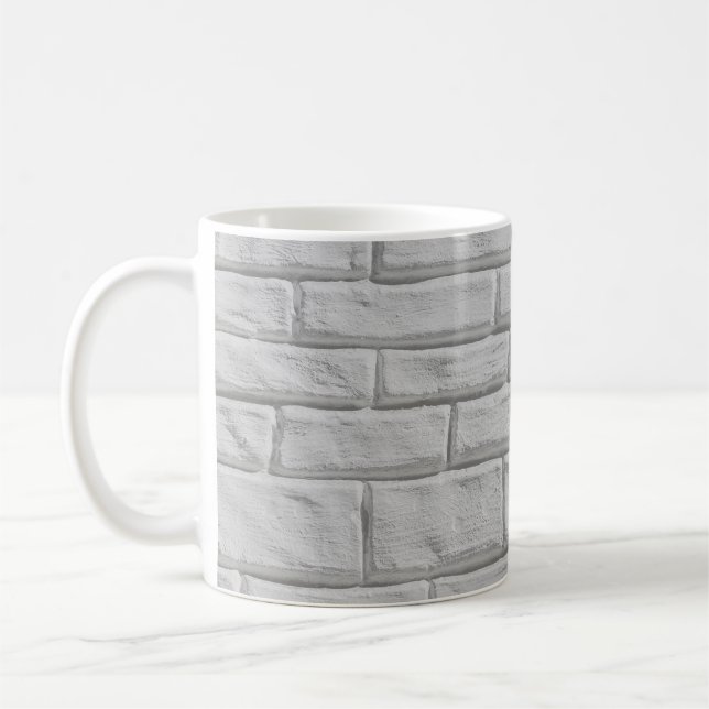 Light gray or white brick wall surface texture bac kaffeetasse (Links)