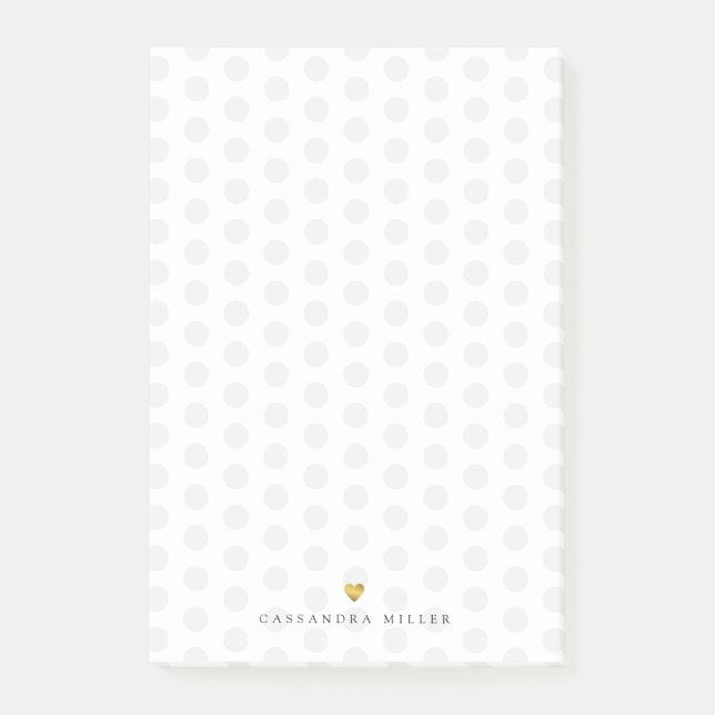 Light Gray Polka Dots Post-it Klebezettel (Vorderseite)