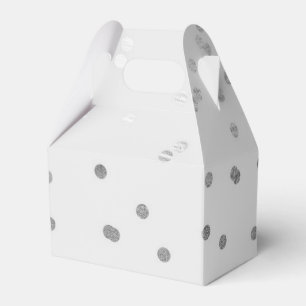 Light Gray & Silver Shiny Confetti Dots Gefallen Geschenkschachtel