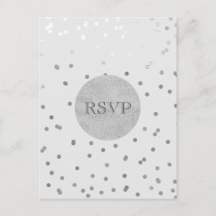 Light Gray & Silver Shiny Confetti Dots UAWG Einladungspostkarte