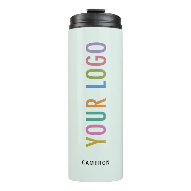 Light Green 12 oz Tumbler Business Logo bedruckt Thermosbecher (Vorderseite)