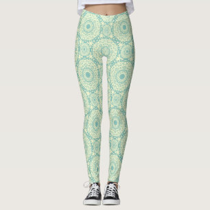 Light Green Abstrakt Mandala Leggings